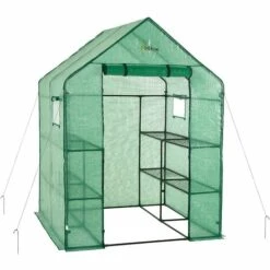 OGROW Mini Serre De Jardin | Tente Abri Pour Légume, Plantes En Polyéthylène Vert | 8 Étagères | 143 X 143 X 195 Cm