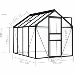 VidaXL Serre Anthracite Aluminium 4,75 M² - Anthracite -France Serre de jardin Soldes 2022 18800267 5