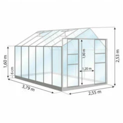 ATOUT LOISIR Serre En Verre Trempé Uranus - 9.70 M², Couleur Aluminium - Aluminium -France Serre de jardin Soldes 2022 20251924 4