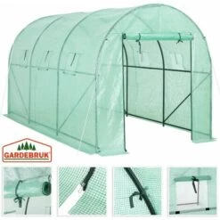 GARDEBRUK Serre De Jardin Tunnel Bâche Polyéthylène 350x200x200cm Serre 7 M² Légumes Semis