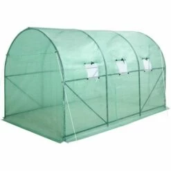 GARDEBRUK Serre De Jardin Tunnel Bâche Polyéthylène 350x200x200cm Serre 7 M² Légumes Semis -France Serre de jardin Soldes 2022 20502105 3