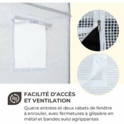 Waldbeck Plant Palace X2 Serre 200 X 220 X 100cm - Tube D'acier Film PVC Mesh -France Serre de jardin Soldes 2022 22845289 4