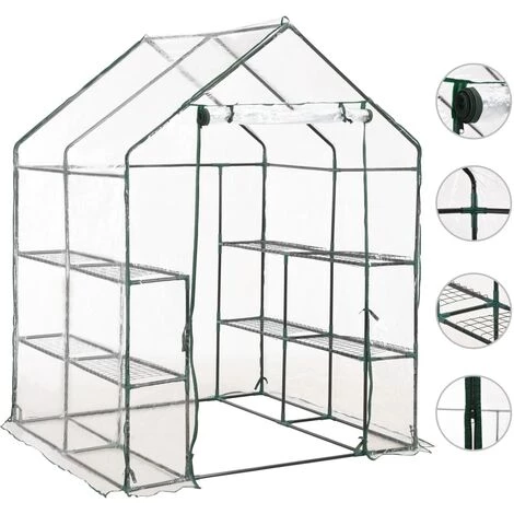 ASUPERMALL Serre Avec 8 Etageres 143x143x195 Cm 3 ASUPERMALL Serre Avec 8 Etageres 143x143x195 Cm