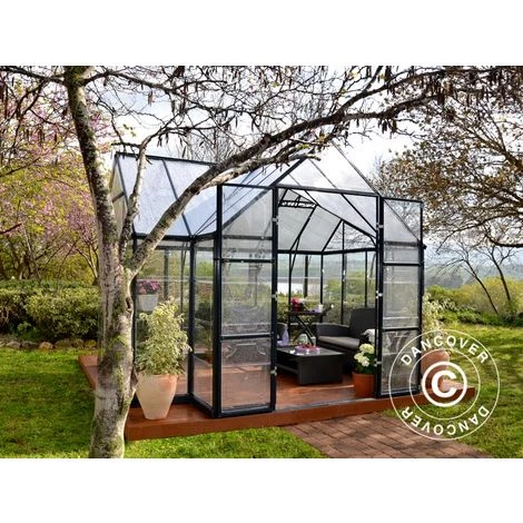 DANCOVER Kiosque De Jardin En Polycarbonate VICTORY, 10,41m², 3,66x3,05x2,69m, Gris - Gris 5 DANCOVER Kiosque De Jardin En Polycarbonate VICTORY, 10,41m², 3,66x3,05x2,69m, Gris - Gris – Image 3