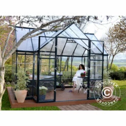DANCOVER Kiosque De Jardin En Polycarbonate VICTORY, 10,41m², 3,66x3,05x2,69m, Gris - Gris 11 DANCOVER Kiosque De Jardin En Polycarbonate VICTORY, 10,41m², 3,66x3,05x2,69m, Gris - Gris -France Serre de jardin Soldes 2022 23629419 5