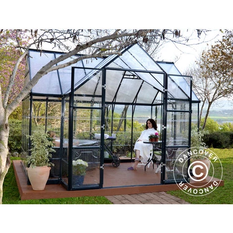 DANCOVER Kiosque De Jardin En Polycarbonate VICTORY, 10,41m², 3,66x3,05x2,69m, Gris - Gris 7 DANCOVER Kiosque De Jardin En Polycarbonate VICTORY, 10,41m², 3,66x3,05x2,69m, Gris - Gris – Image 5