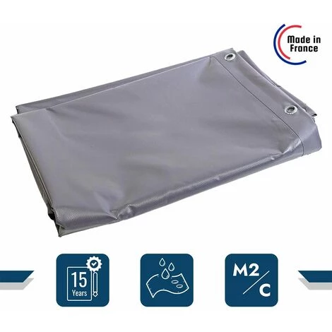 TECPLAST Bâche Tunnel Agricole 8x9 M Ignifugée M2 680TU2 Grise - Qualité 15 Ans - Bâche étanche Anti-Chaleur - Made In France - Grise 4 TECPLAST Bâche Tunnel Agricole 8x9 M Ignifugée M2 680TU2 Grise - Qualité 15 Ans - Bâche étanche Anti-Chaleur - Made In France - Grise – Image 2
