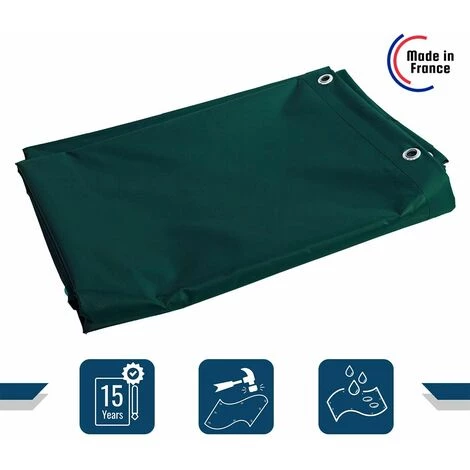 TECPLAST Bâche Agricole 6x8 M 900AG Verte - Qualité 15 Ans - Bâche De Protection étanche Pour Matériel Agricole - Made In France - Verte 4 TECPLAST Bâche Agricole 6x8 M 900AG Verte - Qualité 15 Ans - Bâche De Protection étanche Pour Matériel Agricole - Made In France - Verte – Image 2