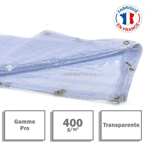 TECPLAST Bache De Protection Agricole 400 G/m² - 2.1 X 4.5 M - Bache Serre Transparente Armée - Baches Pvc - Bache Imperméable - Transparente Armée 4 TECPLAST Bache De Protection Agricole 400 G/m² - 2.1 X 4.5 M - Bache Serre Transparente Armée - Baches Pvc - Bache Imperméable - Transparente Armée – Image 2