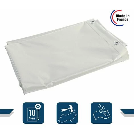 TECPLAST Bâche Agricole 8x12 M 680AG Blanche - Qualité 10 Ans - Bâche De Protection étanche Pour Matériel Agricole - Made In France - Blanche 4 TECPLAST Bâche Agricole 8x12 M 680AG Blanche - Qualité 10 Ans - Bâche De Protection étanche Pour Matériel Agricole - Made In France - Blanche – Image 2