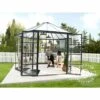 DANCOVER Kiosque De Jardin En Polycarbonate OASIS, Hexagonal 8,6m², 3,16x3,63x2,89m, Anthracite - Anthracite -France Serre de jardin Soldes 2022 23771206 1