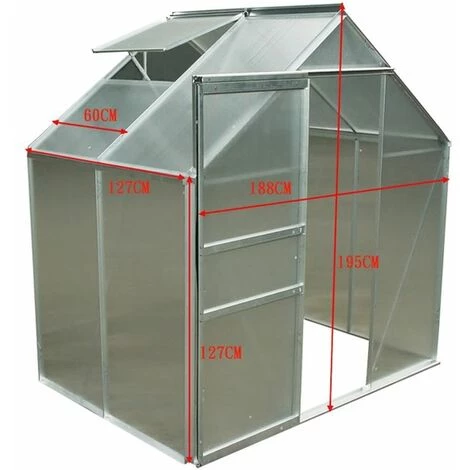 Habrita Serre Jardin Aluminium - Avec 1 Fenêtre / 2,39 M2 6 Habrita Serre Jardin Aluminium - Avec 1 Fenêtre / 2,39 M2 – Image 4