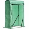 Outsunny Serre De Jardin Serre à Tomates Anti-UV Dim. 100L X 50l X 150H Cm Porte Zipée Déroulante Acier PE Vert - Vert