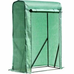 Outsunny Serre De Jardin Serre à Tomates Anti-UV Dim. 100L X 50l X 150H Cm Porte Zipée Déroulante Acier PE Vert - Vert