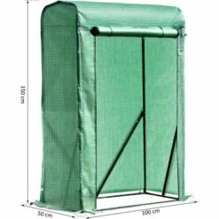 Outsunny Serre De Jardin Serre à Tomates Anti-UV Dim. 100L X 50l X 150H Cm Porte Zipée Déroulante Acier PE Vert - Vert -France Serre de jardin Soldes 2022 25007377 3