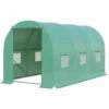 Outsunny Serre De Jardin Tunnel 8 M² 4L X 2l X 1,9H M Acier Galvanisé Renforcé Diamètre 2,4 Cm + PE Haute Densité Fenêtres Porte Vert -France Serre de jardin Soldes 2022 25009052 1