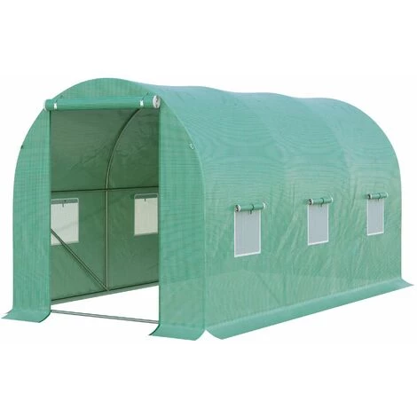 Outsunny Serre De Jardin Tunnel 8 M² 4L X 2l X 1,9H M Acier Galvanisé Renforcé Diamètre 2,4 Cm + PE Haute Densité Fenêtres Porte Vert 3 Outsunny Serre De Jardin Tunnel 8 M² 4L X 2l X 1,9H M Acier Galvanisé Renforcé Diamètre 2,4 Cm + PE Haute Densité Fenêtres Porte Vert