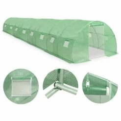 Hommoo Serre Avec Fondation En Acier 36 M² 1200x300x200 Cm HDV29668 -France Serre de jardin Soldes 2022 25142360 2