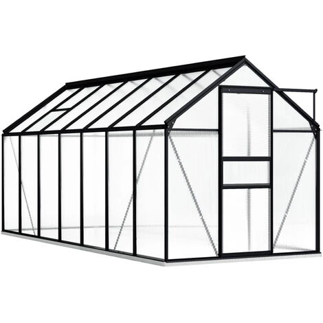 ASUPERMALL Serre Avec Cadre De Base Anthracite Aluminium 8,17 M² 3 ASUPERMALL Serre Avec Cadre De Base Anthracite Aluminium 8,17 M²