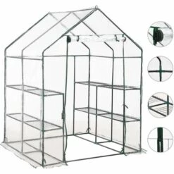 TRUE DEAL Serre Avec 8 étagères 143x143x195 Cm
