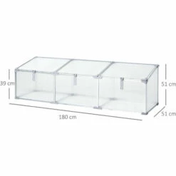 Outsunny Mini Serre De Jardin Serre à Tomates 181L X 51l X 51H Cm 3 Pannneaux Toits Ouvrables Alu. Polycarbonate - Transparent -France Serre de jardin Soldes 2022 27323423 3