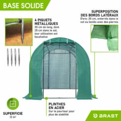 Serre De Jardin 12m² (3x4) Extrêmement Stable Parois Enroulables Croissance Optimale Des Plants, Aération Optimale, Montage Rapide - Serre De Jardin Tunnel 12 M² De BRAST 11 Serre De Jardin 12m² (3x4) Extrêmement Stable Parois Enroulables Croissance Optimale Des Plants, Aération Optimale, Montage Rapide - Serre De Jardin Tunnel 12 M² De BRAST -France Serre de jardin Soldes 2022 28361083 5