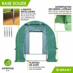 Serre De Jardin Tunnel 6m² (3x2) Extrêmement Stable Parois Enroulables Croissance Optimale Des Plants, Aération Optimale, Montage Rapide - Serre De Jardin 6 M² De BRAST -France Serre de jardin Soldes 2022 28361087 5