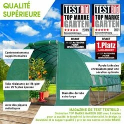 Serre De Jardin Tunnel 24m² (3x8) Extrêmement Stable Parois Enroulables Croissance Optimale Des Plants, Aération Optimale, Montage Rapide - Serre De Jardin 24 M² De BRAST -France Serre de jardin Soldes 2022 28361093 2