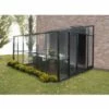 LA MAISON DU JARDIN Serre / Véranda Adossée 126 - 7,3 M² Verre Trempé 4 Mm. Aluminium Laqué Vert - Sans Base - Porte à Gauche