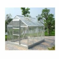 LA MAISON DU JARDIN Serre En Verre Trempé 4 Mm Modèle 86 + Base - 4,7 M² - Aluminium Naturel -France Serre de jardin Soldes 2022 28589223 3