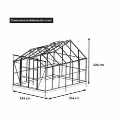LA MAISON DU JARDIN Serre En Verre Trempé 4 Mm Adossée Modèle 126 + Base - 7,2 M² -alu Peint Vert -France Serre de jardin Soldes 2022 28589227 5