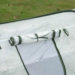 Outsunny Mini Serre Pop-up De Jardin - Serre à Tomates - 4 Fenêtres + 4 Portes Zippées Enroulable - Dim. 2,4L X 1,2l X 0,75H M - Sac Transport Inclus - PE Blanc Vert - Blanc -France Serre de jardin Soldes 2022 28623820 4