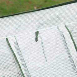 Outsunny Mini Serre Pop-up De Jardin - Serre à Tomates - 4 Fenêtres + 4 Portes Zippées Enroulable - Dim. 2,4L X 1,2l X 0,75H M - Sac Transport Inclus - PE Blanc Vert - Blanc -France Serre de jardin Soldes 2022 28623820 5