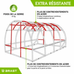 Serre De Jardin Tunnel 12m2 (3x4), Extrêment Stable, Croissance Optimale Des Plants, Aération Optimale, Montage Rapide - Serre De Jardin 12 M² De BRAST -France Serre de jardin Soldes 2022 28740457 4