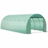 Outsunny Bâche De Rechange Serre Tunnel 18 M², Bâche Dim. 6L X 3l X 2H M PE Anti-UV Imperméable 12 Fenêtres + Porte Enroulable Zippée Vert - Vert -France Serre de jardin Soldes 2022 28909916 1