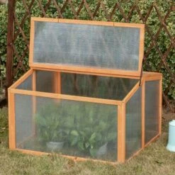 Outsunny Mini Serre De Jardin Serre à Tomates Dim. 90L X 80l X 58H Cm Toits Ouvrables Panneaux De Polycarbonate Bois Sapin Pré-huilé -France Serre de jardin Soldes 2022 30016500 4