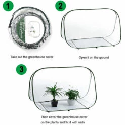 MALLOMNE Mini Serre Pop-up Plante Hivernale Tente De Protection Hivernale Serre 90x52x62cm -France Serre de jardin Soldes 2022 30077237 5