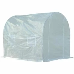 Outsunny Serre De Jardin Tunnel Surface Sol 5 M² 2,5L X 2l X 2H M Châssis Tubulaire Renforcé 18 Mm 4 Fenêtres Blanc -France Serre de jardin Soldes 2022 3023953 5
