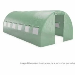 EUROSPEN Bâche Armée Pour Serre De Jardin Tunnel 18m2 Green Roof