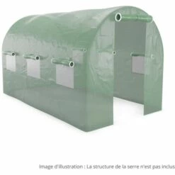 EUROSPEN Bâche Armée Pour Serre De Jardin Tunnel 7m2 Green Roof