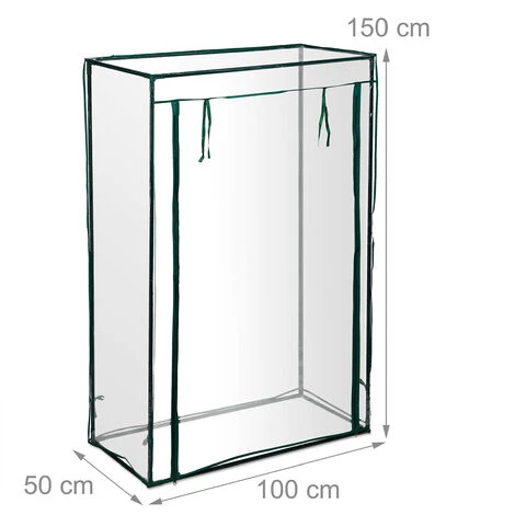 Relaxdays Serre De Jardin Tomate, Balcon, Protection, Bâche, HLP 150x100x50 Cm, Acier, PVC, Transparent 7 Relaxdays Serre De Jardin Tomate, Balcon, Protection, Bâche, HLP 150x100x50 Cm, Acier, PVC, Transparent – Image 5