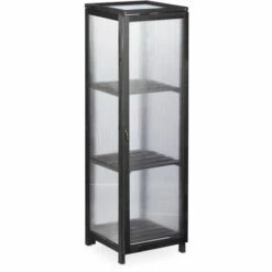 Relaxdays Serre Bois Balcon, Bois & Plastique, HLP: 120x36x36 Cm, Porte & Toit Ouvrable, Culture Plantes, Semis, Noir -France Serre de jardin Soldes 2022 32712876 2