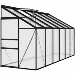 ASUPERMALL Serre Anthracite Aluminium 7,44 M³ -France Serre de jardin Soldes 2022 35499732 3