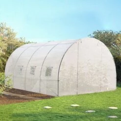 IDMARKET Serre Tunnel De Jardin 12 M² Blanche Gamme Maraîchère ZEBRA 4x3M - Blanc -France Serre de jardin Soldes 2022 3610532 3