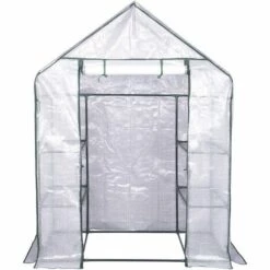 WOLTU Serre De Balcon/Jardin/Terrasse En PE. Serre à Tomate Avec Porte. Cadre En Acier. 143x73x195cm