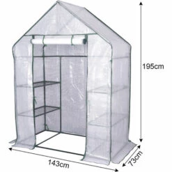 WOLTU Serre De Balcon/Jardin/Terrasse En PE. Serre à Tomate Avec Porte. Cadre En Acier. 143x73x195cm -France Serre de jardin Soldes 2022 38233208 4