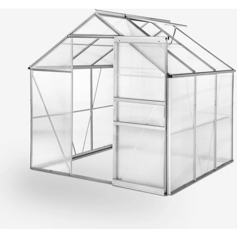 SOANA GARDEN SHED Serre De Jardin Avec Fenêtre De Toit En Aluminium Et Polycarbonate 183x185x205cm Vanilla 3 SOANA GARDEN SHED Serre De Jardin Avec Fenêtre De Toit En Aluminium Et Polycarbonate 183x185x205cm Vanilla