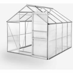 SOANA GARDEN SHED Serre De Jardin En Aluminium Et Polycarbonate Avec Porte Et Fenêtre 183x245x205cm Laelia