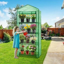 UNHO Serre Jardin Dormant Avec 4 Etageres Pour Plante Fleur - 68.5 X 48.5 X 158cm Vert 10 UNHO Serre Jardin Dormant Avec 4 Etageres Pour Plante Fleur - 68.5 X 48.5 X 158cm Vert -France Serre de jardin Soldes 2022 39660488 4