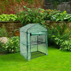 Relaxdays Serre De Jardin 60 X 46 Cm 2 étages Étagère Avec Bâche Amovible Balcon Terrasse Tente -France Serre de jardin Soldes 2022 40010053 2